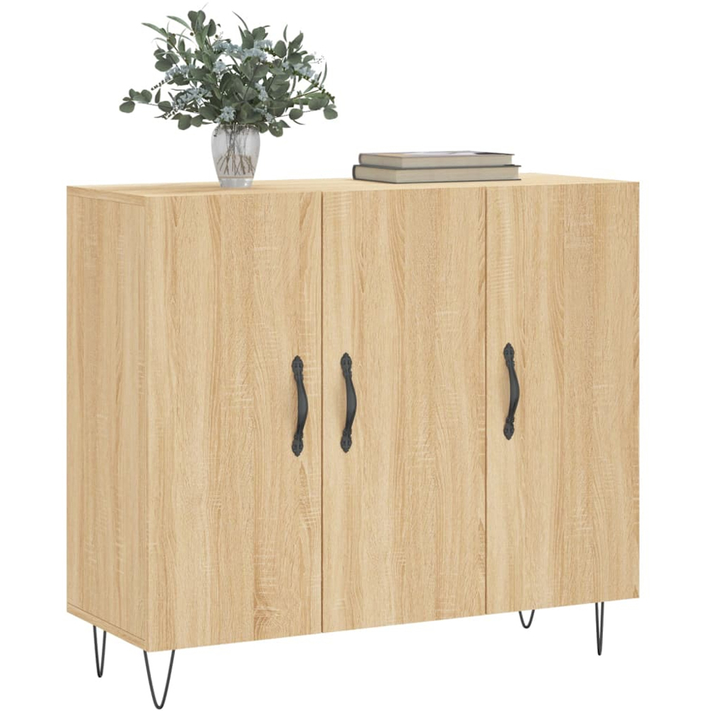 vidaXL 3 Door Sonoma Oak Sideboard Image 3