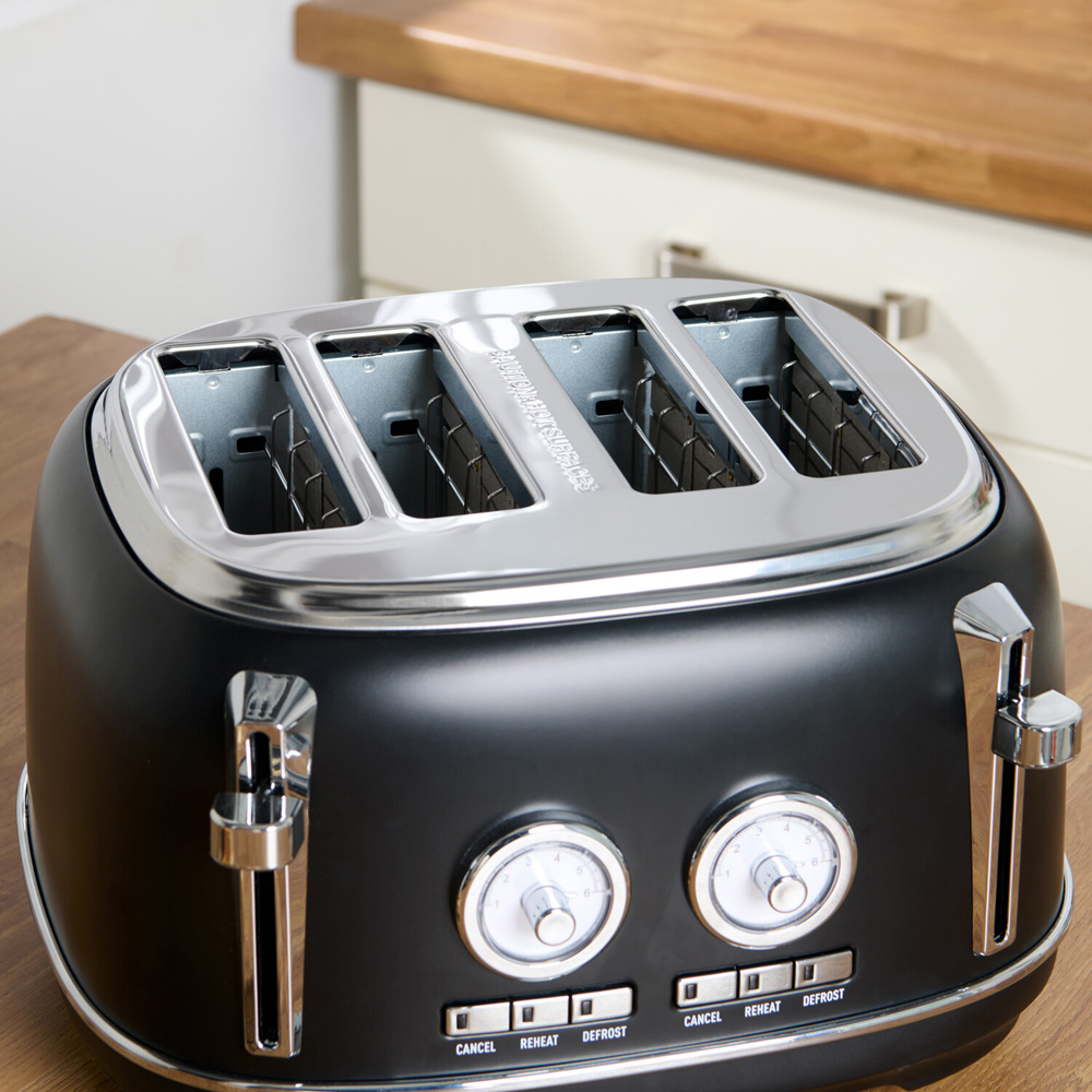 Kitchen Master 4 Slice Retro Toaster Black Image 8