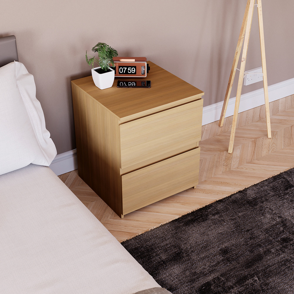 VIDA DESIGNS Denver 2 Drawer Pine Large Bedside Cabinet Set of 2 Image 4