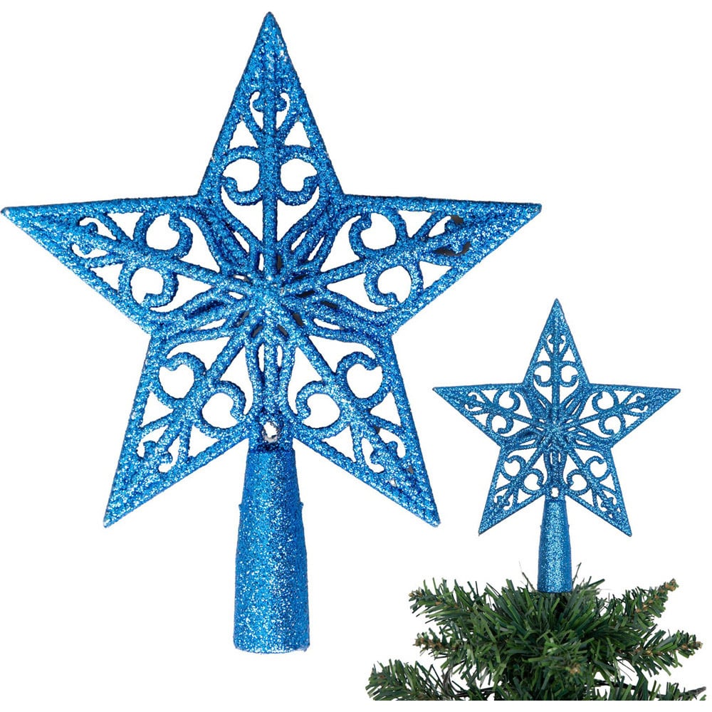 Shatchi Blue Glitter Star Tree Topper Image 3