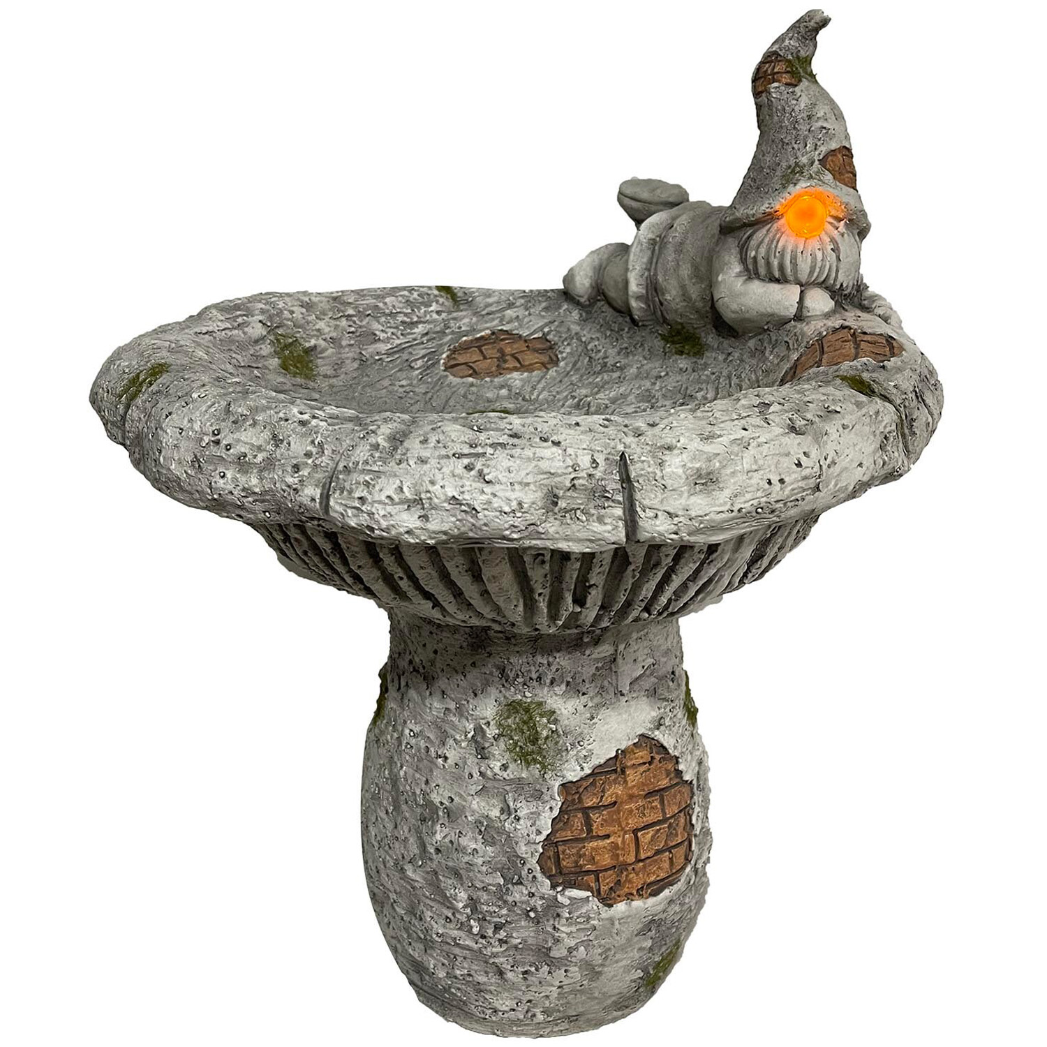 Stone Solar Gonk Bird Bath Image 2