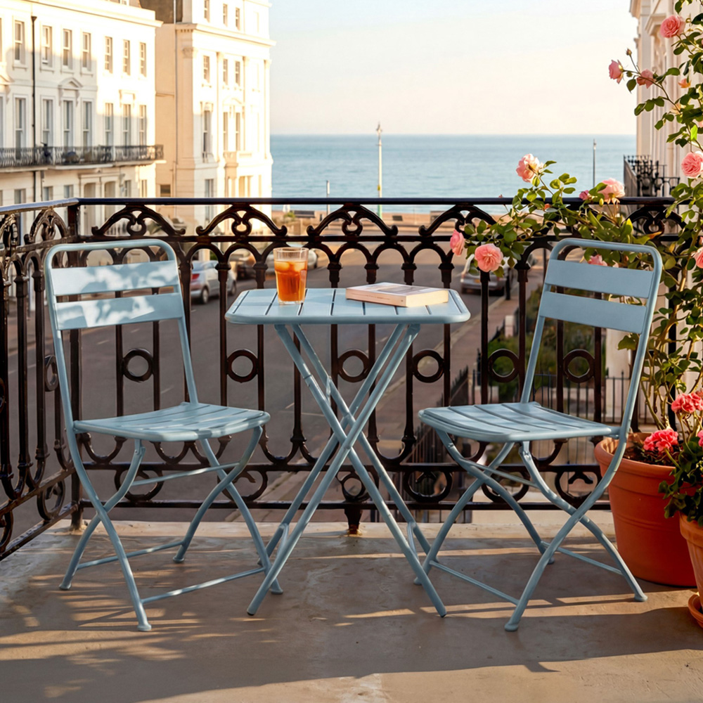 Artemis Home Colourways 2 Seater Blue Vibrant Folding Bistro Set Image 1