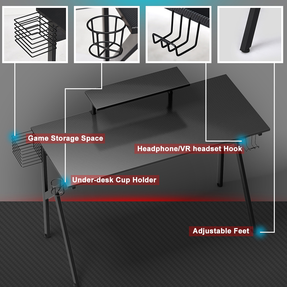 Costway K Frame Computer Desk Black Image 6