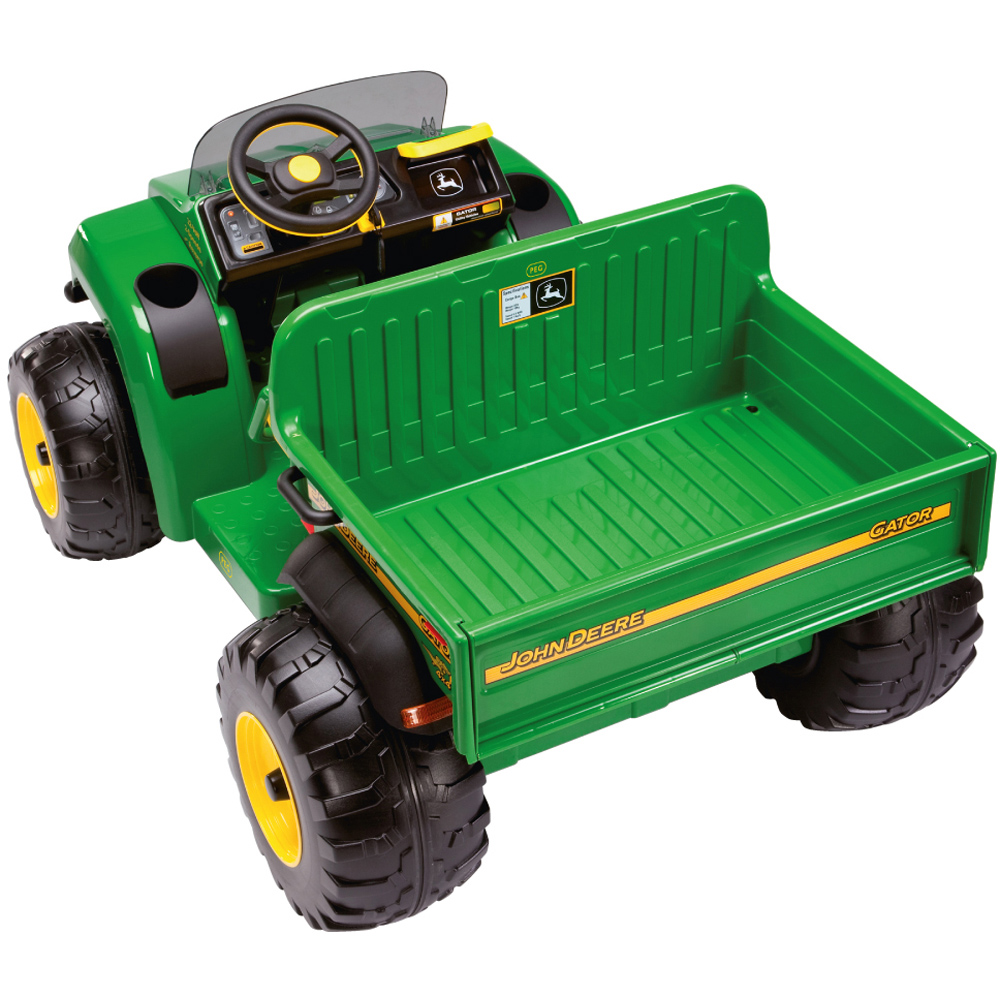 PEG John Deere Gator HPX Kids Electric Ride-On Utility Vehicle Green and Yellow 12V Image 4