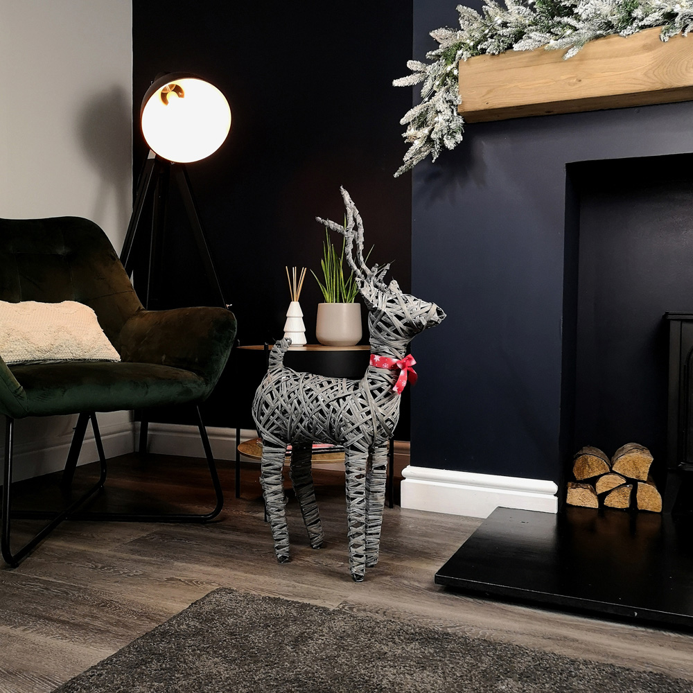 Samuel Alexander Rattan Woven Dancer Reindeer Christmas Decoration Image 7