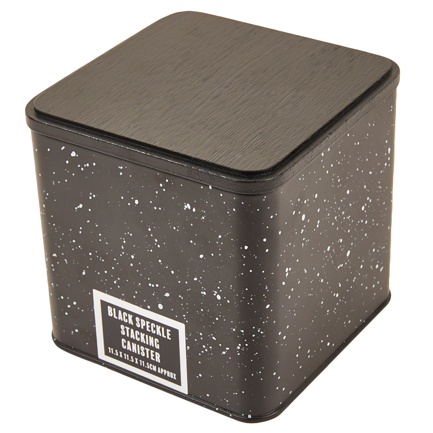 Black Speckle Square Stacking Canister - Black Image 3
