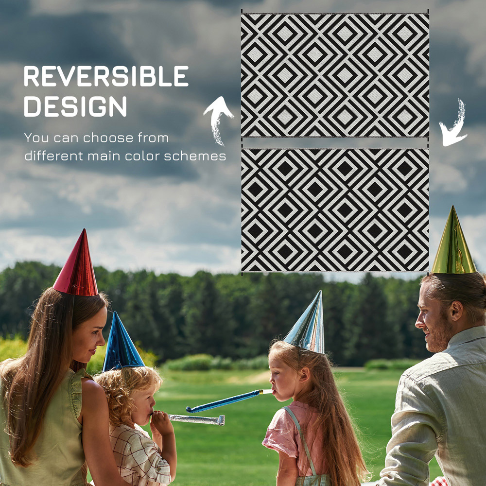 Outsunny Black Reversible Outdoor Mat 274 x 182cm Image 4
