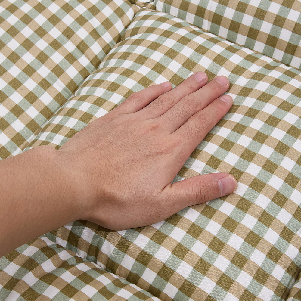 Living and Home Single Green Plaid Quilted Mattress Topper Image 5