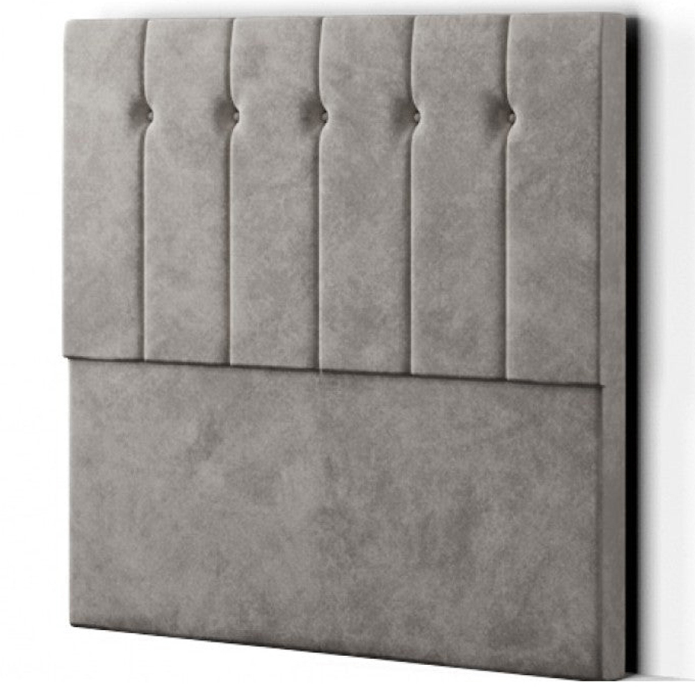 Eleganza Highland Small Double Silver Plush Floor Standing Headboard Image 2