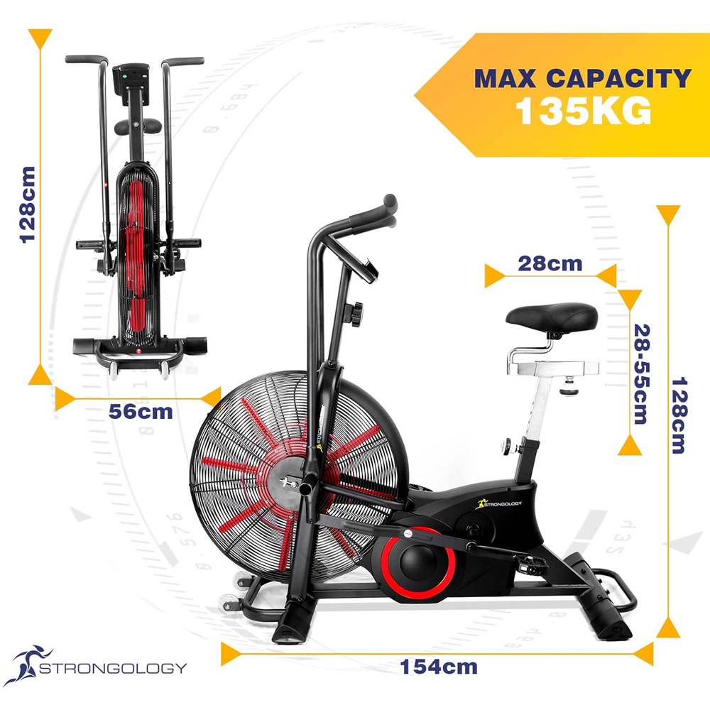 Strongology Titanium Black Adjustable Resistance Exercise Bike Image 8