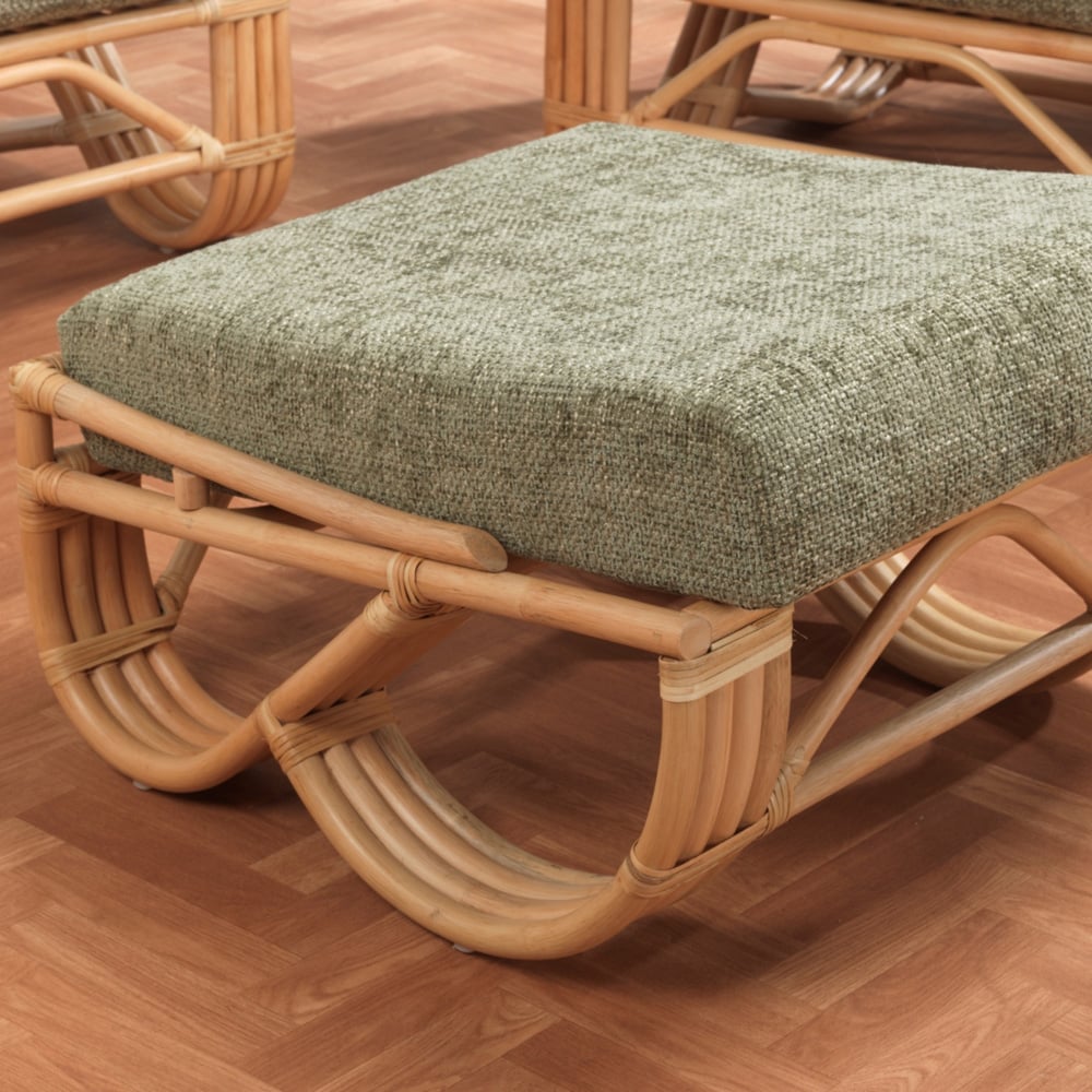 Desser Furniture Pretzel Natural Rattan Jubilee Sage Footstool Image 4