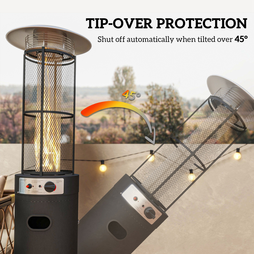 Outsunny Black 37000 BTU Propane Heater with Tip Over Switch 11000W Image 7