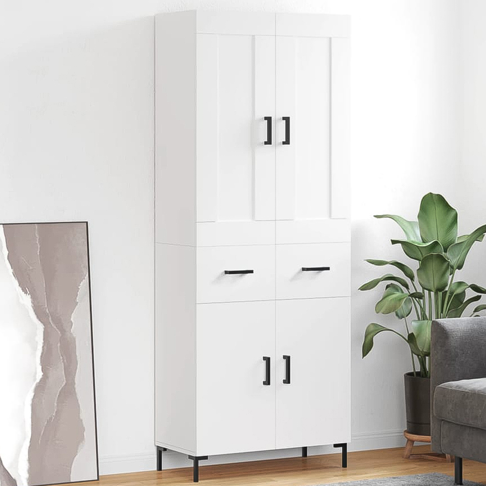 vidaXL 4 Door 2 Drawer White Highboard Image 1