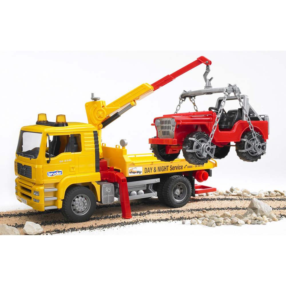 Bruder Kids MAN TGA Breakdown Truck with Cross Country Vehicle Playset Model Image 5