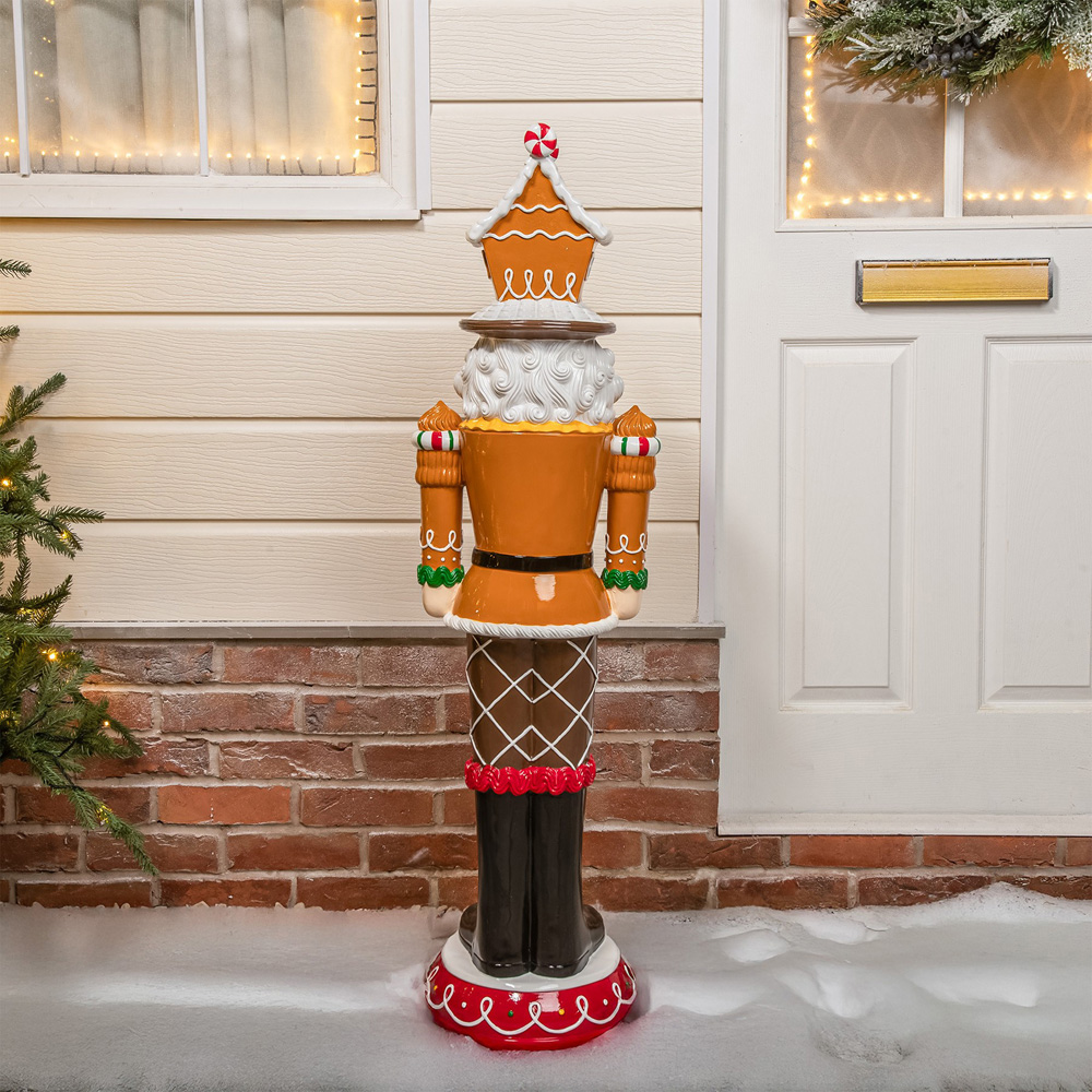 The Christmas Centre Brown Gingerbread LED Lights Nutcracker 4ft Image 7