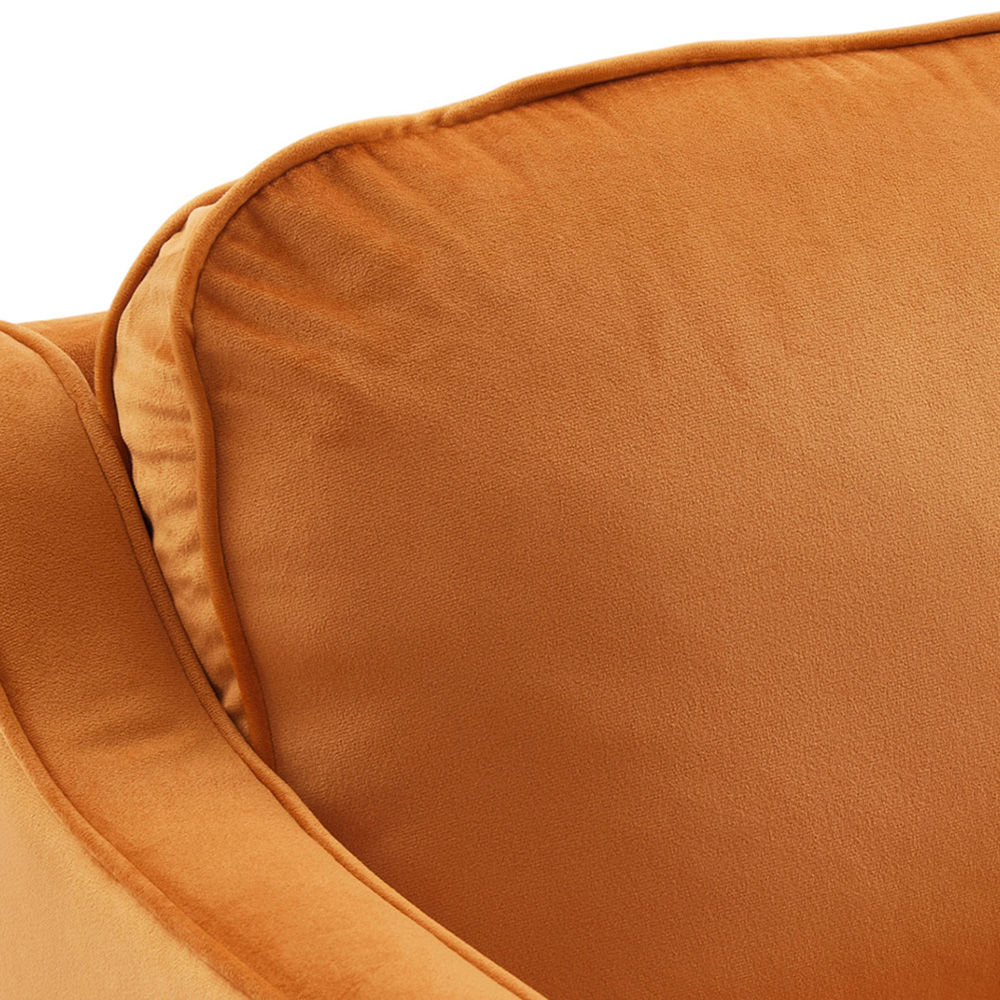 Living and Home Orange Linen Sofa Chair Image 4