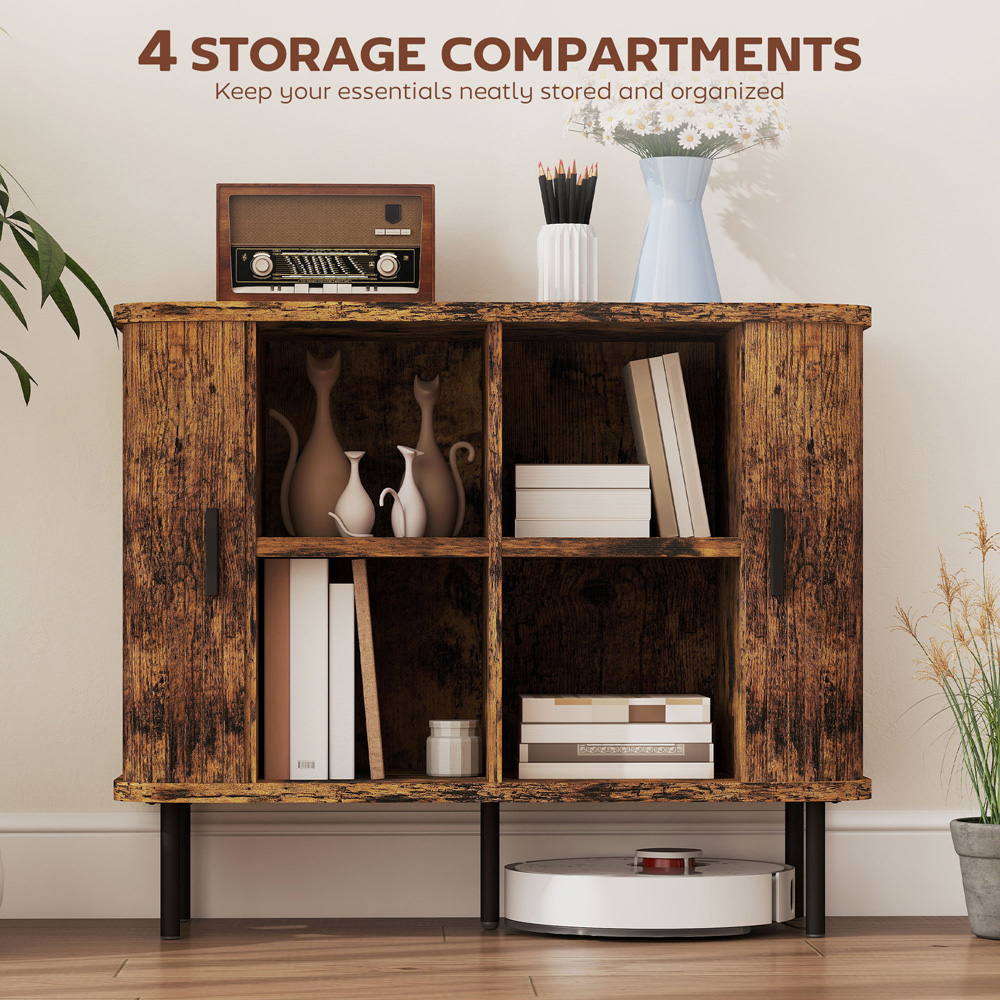 HOMCOM Brown Sideboard Storage Cabinet Image 6