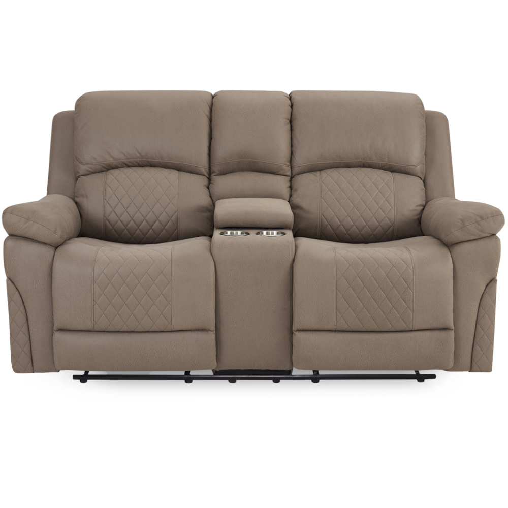 Home Detail Darius 2 Seater Brown Air Leather Manual Recliner Sofa Image 3
