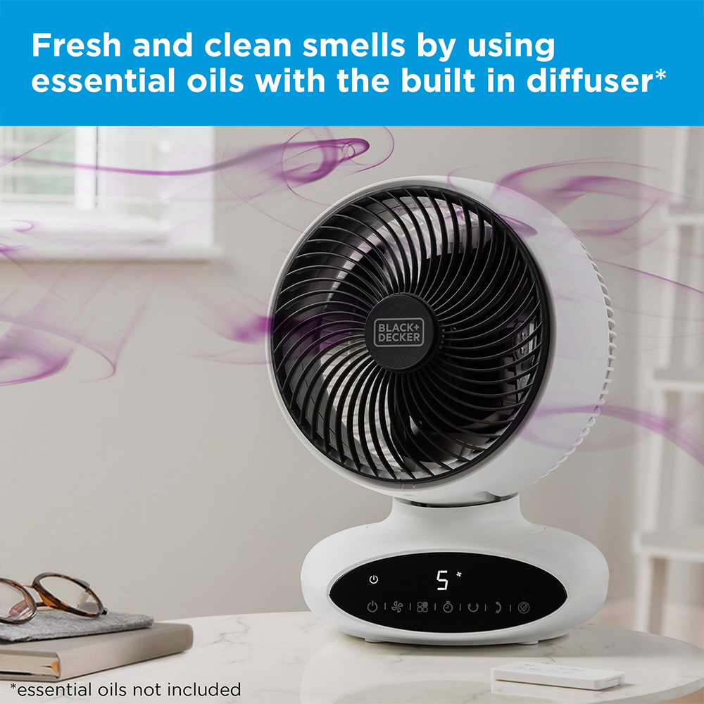 BLACK+DECKER White Circulation Desk Fan 9 inch Image 9