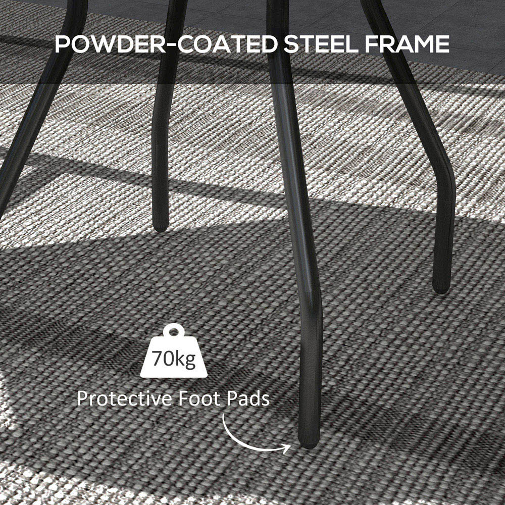 Outsunny Tempered Glass Top Garden Table Multicolour Image 5