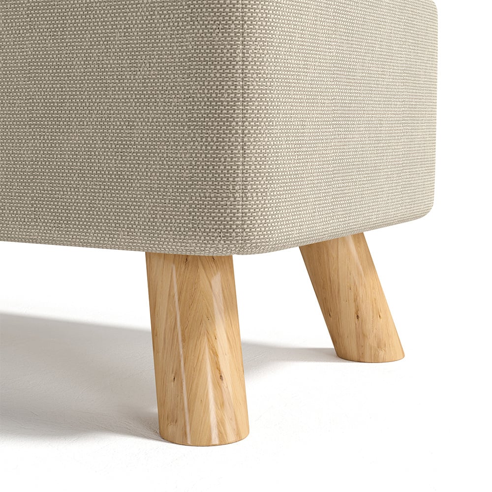 Living and Home Beige Tofu Shaped Footstool Image 7