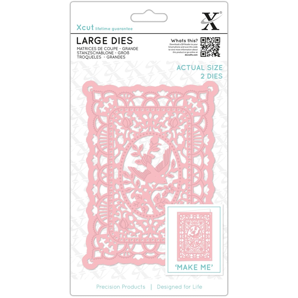 Xcut 2 Piece Silver Lace Frame Dies Set Large Image