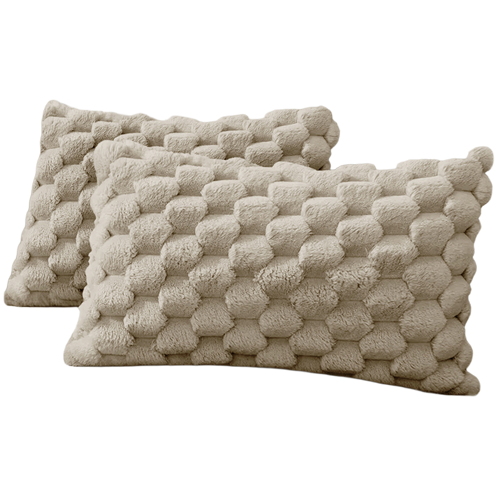 Velosso Beige Chunky Popcorn Pillowcase 2 Pack Image 1