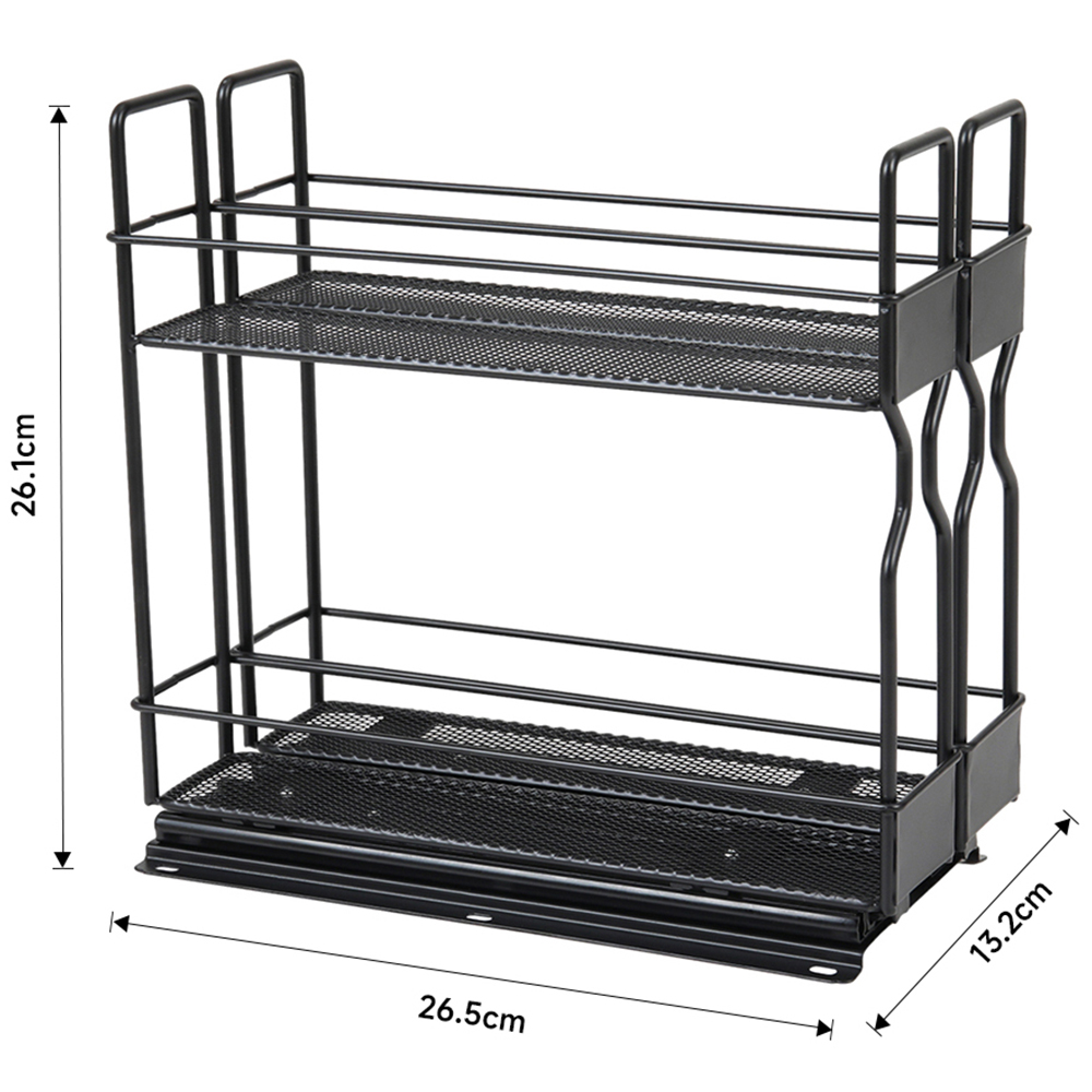 Living and Home 2 Tier Slide Out Metal Spice Rack for Cabinet Image 9