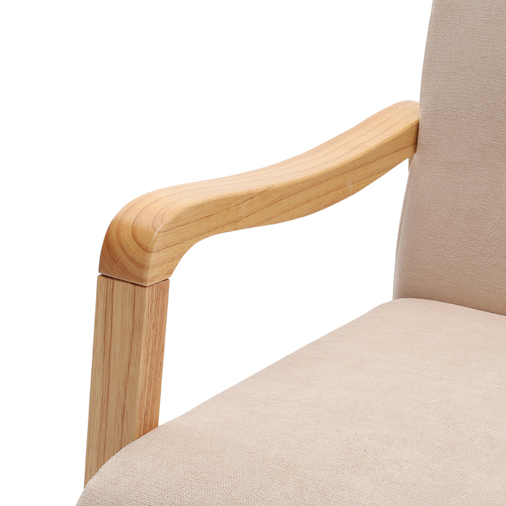 Living and Home Beige Tufted Armchair Image 5