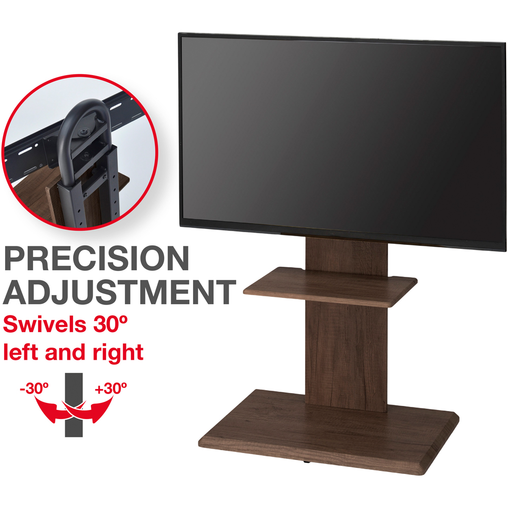 TTAP Walnut Single Shelf Floor Pedestal TV Stand Image 4