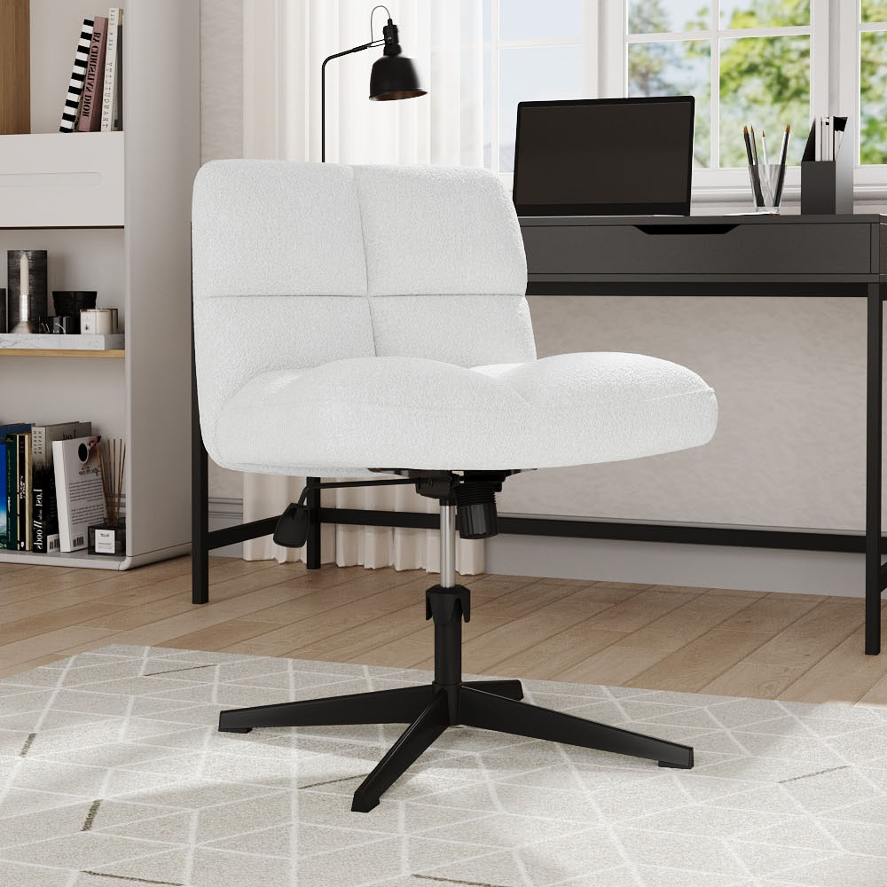 Living and Home Teddy Fleece Upholstered Adjustable Swivel Chair Image 8