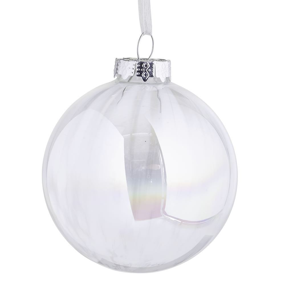 Wilko Winter Wonder Pearlised Christmas Glass     Bauble Image 1