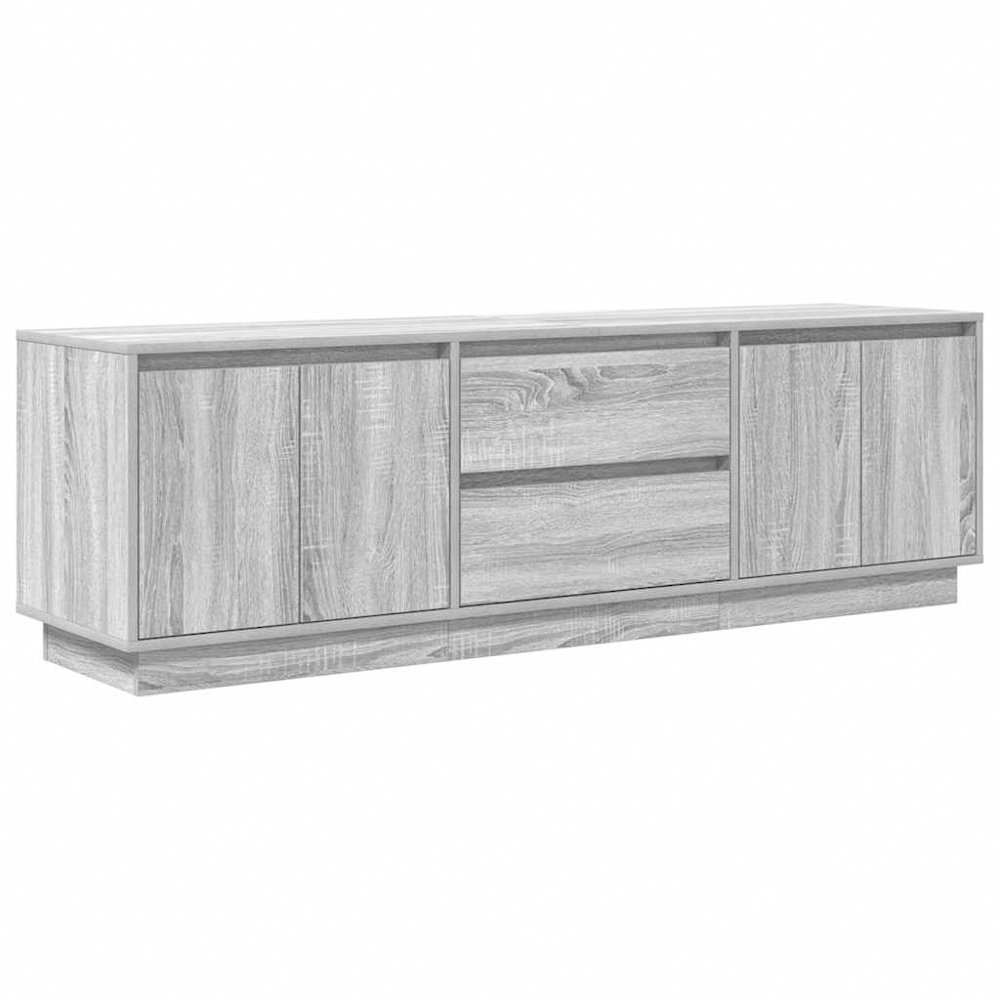 vidaXL 2 Door 2 Drawer Grey Sonoma TV Cabinet with LED Lights Image 2