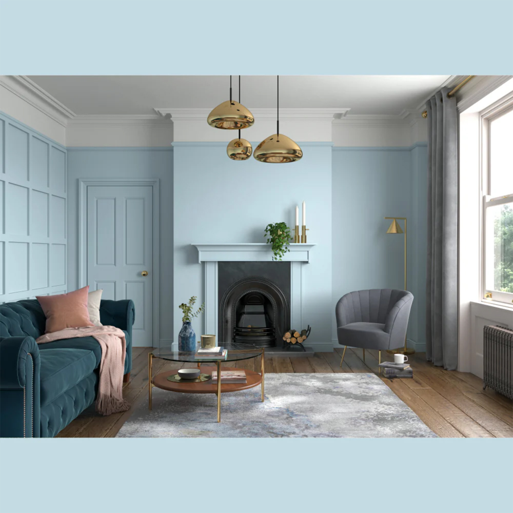 Dulux Heritage Walls and Ceilings Copenhagen Blue Velvet Matt Emulsion Paint 1L Image 4