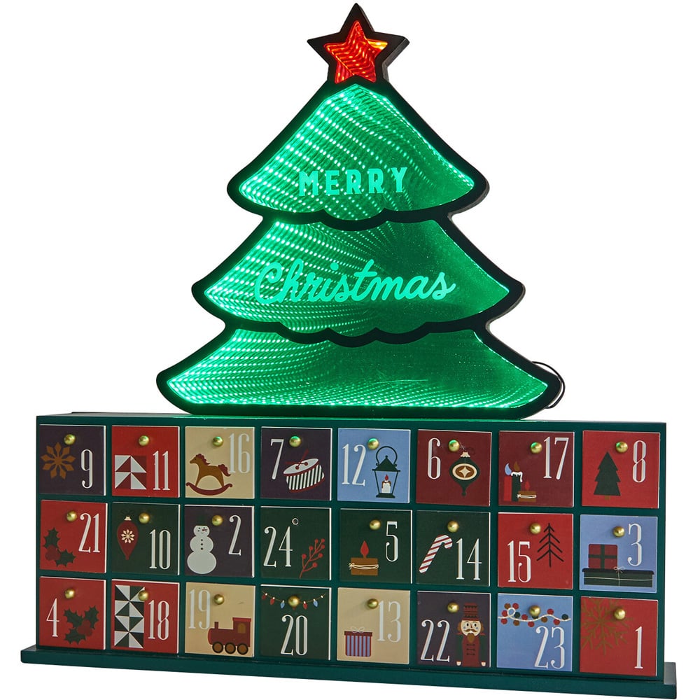 Infinity LED Christmas Advent Tree - Green Image 1