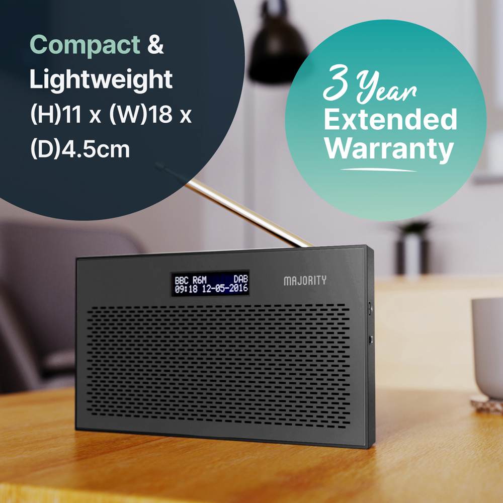 Majority Histon Compact Portable DAB and DAB FM Radio Charcoal Image 8