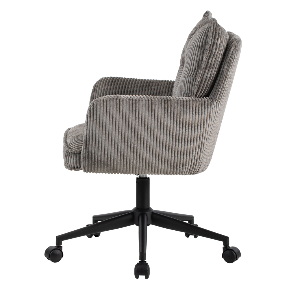 Loft24 Harbour Grey Height Adjustable Corduroy Office Chair Image 4