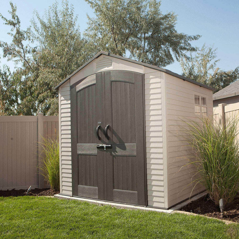 Lifetime Products 7 x 7ft Tan Outdoor Storage Shed Image 2