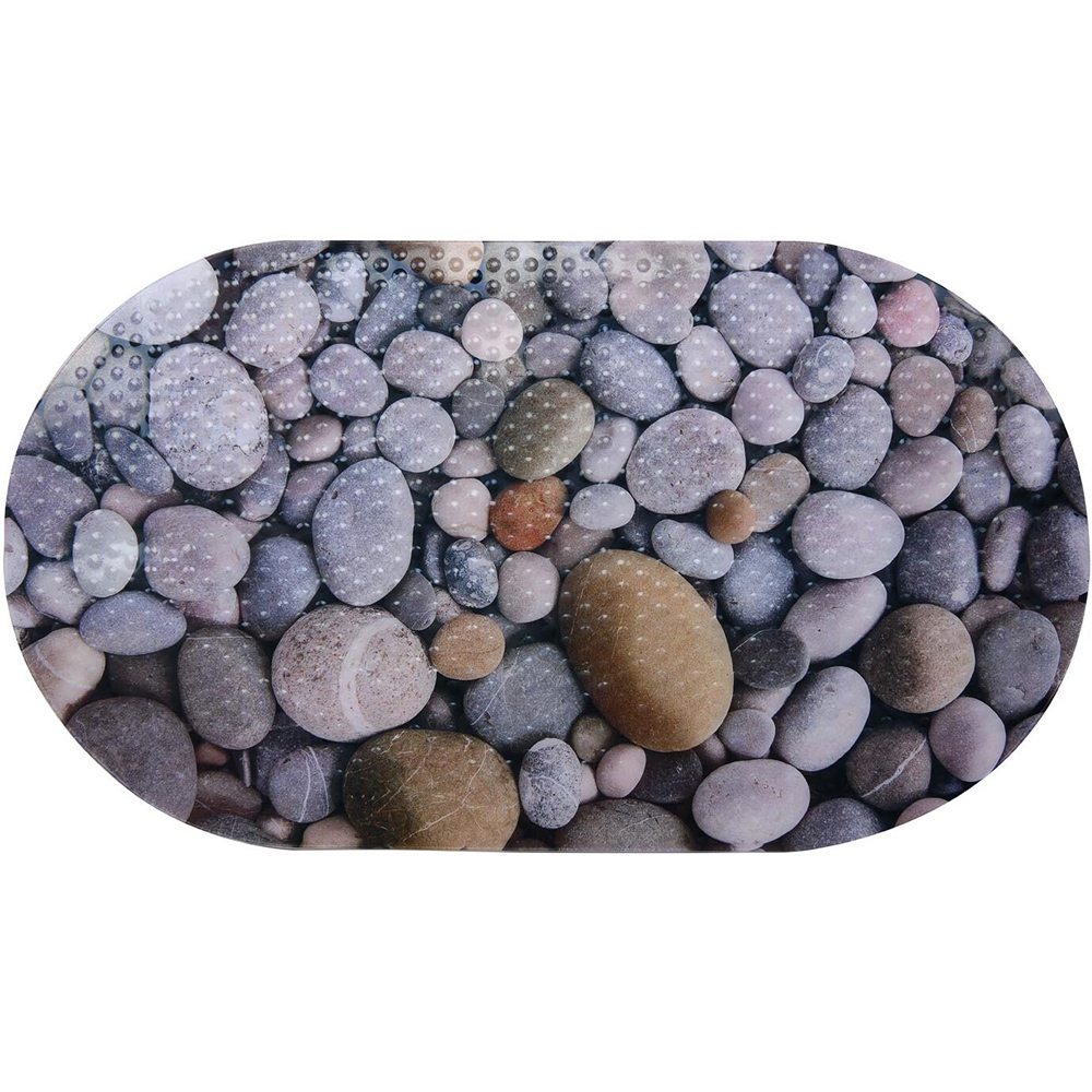 Pebbles PVC Bath Mat - Grey Image 1
