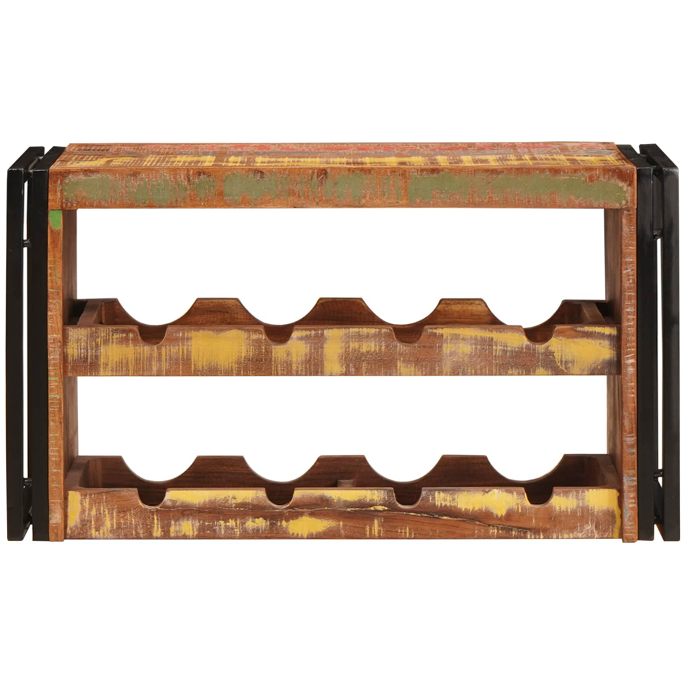 vidaXL 8 Bottle Brown Solid Reclaimed Wood Wall Mounted Wine Rack Image 2