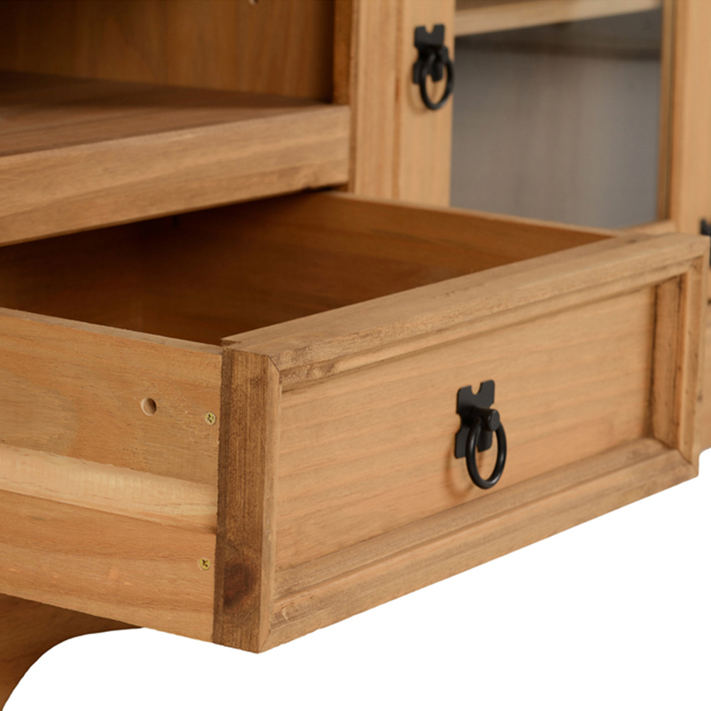 Seconique Corona Single Door Single Drawer Distressed Pine Entertainment TV Unit Image 6