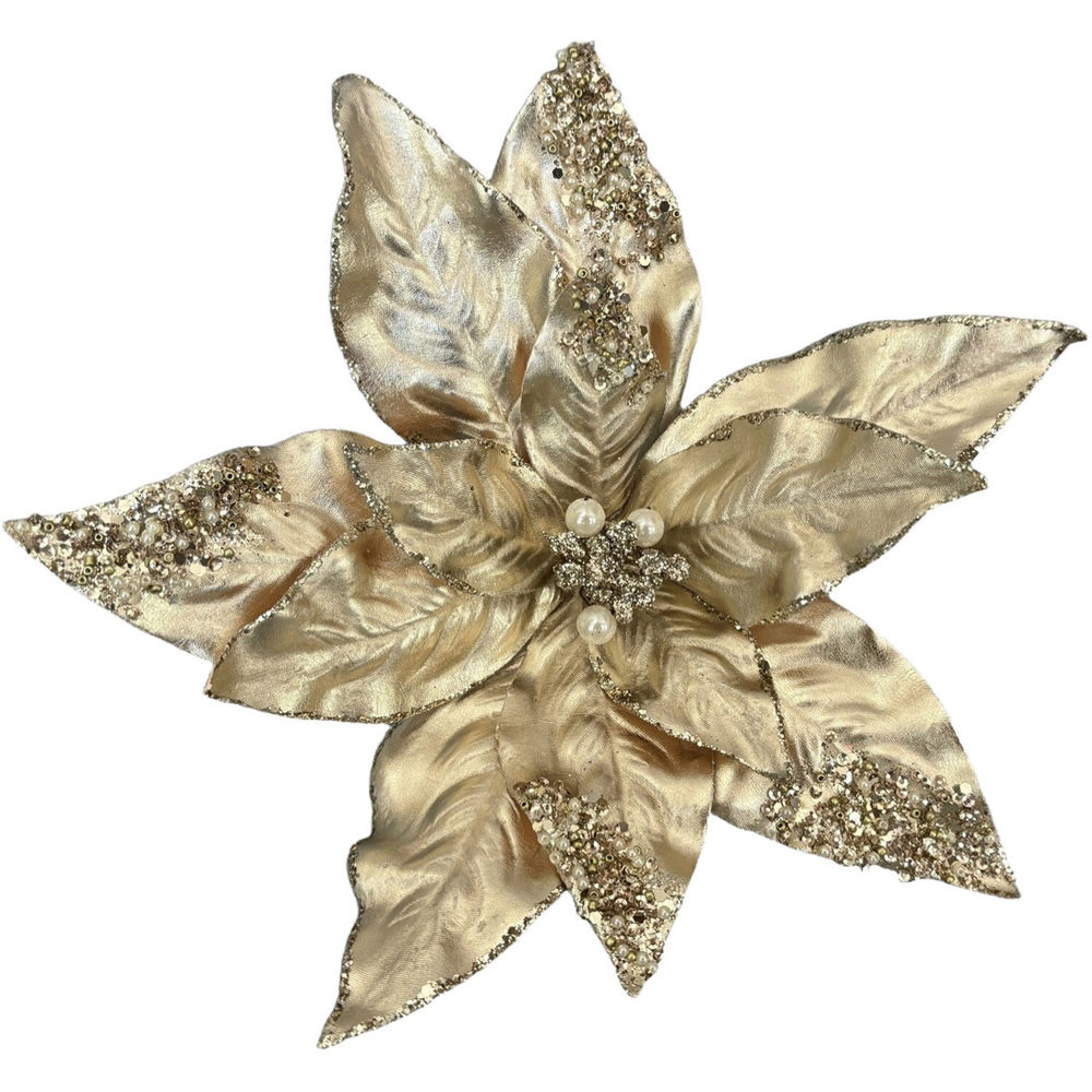Metallic Poinsettia Flower Clip Image 3