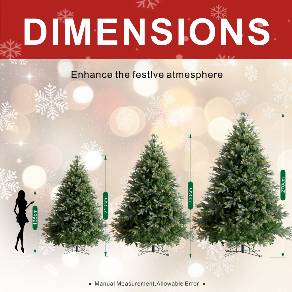 Abrihome Grand Fir Artificial Christmas Tree with 2615 Mixed Tips 8ft Image 8