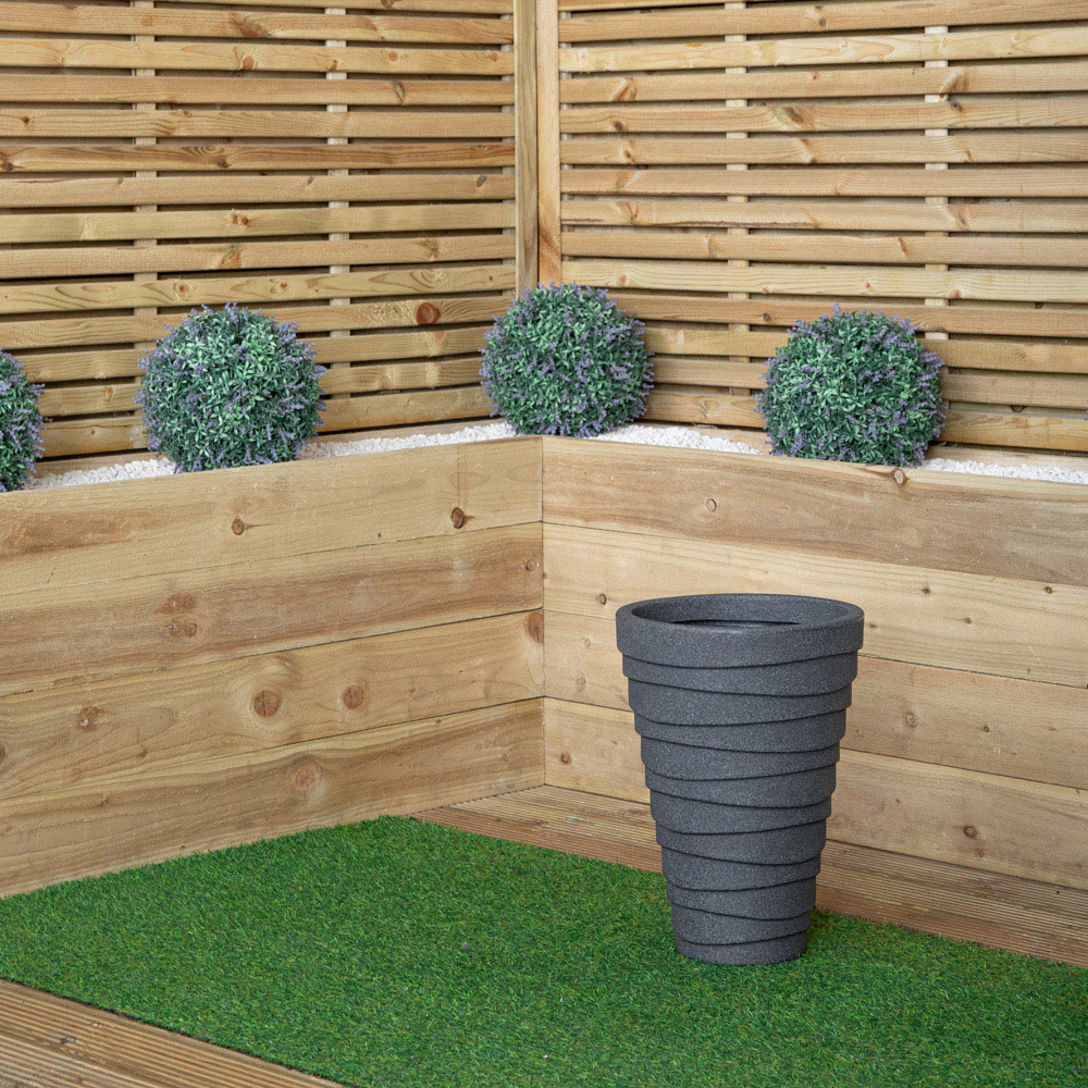 Samuel Alexander Dark Grey Plastic Trojan Garden Plant Pot 33 x 48cm Image 7