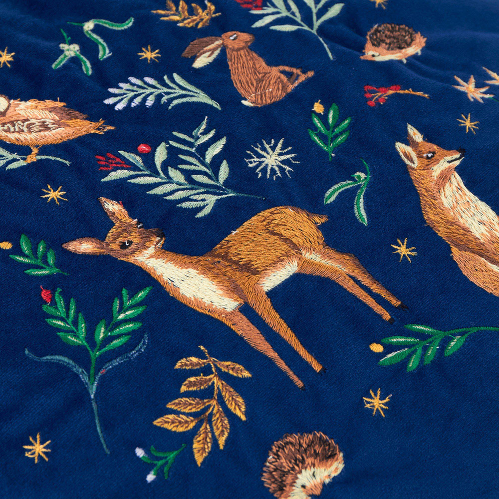 Furn Berry Woods Navy Velvet Reversible Cushion 45 x 45cm Image 4
