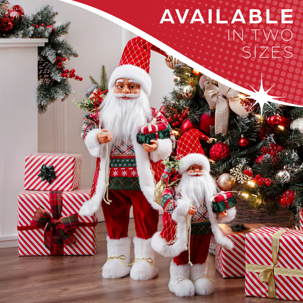 The Christmas Workshop Standing Santa Claus Decoration with Gift Sack 2ft Image 7