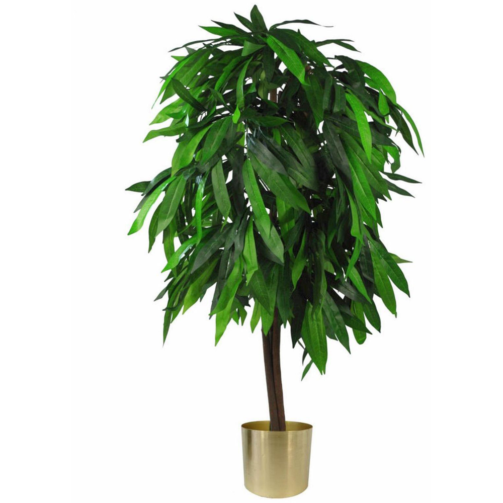 Leaf Green and Gold Mango Artificial Tree 4ft Image