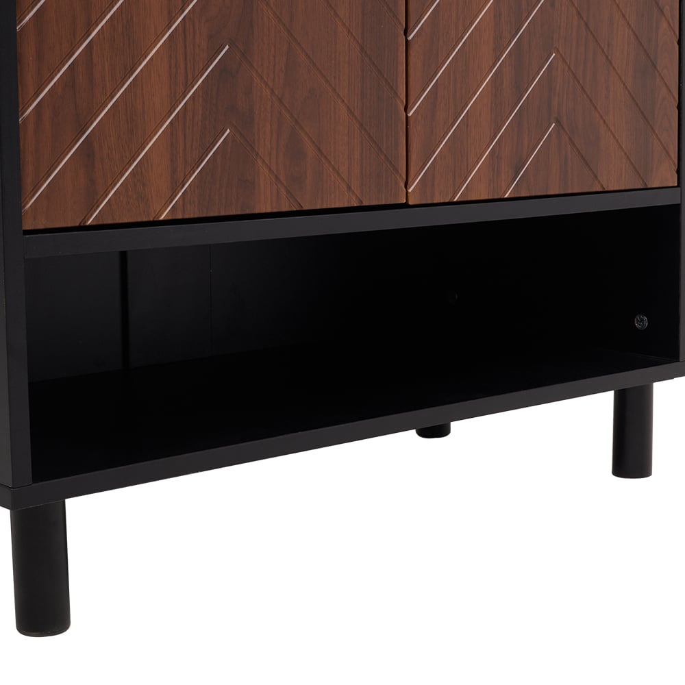 Living and Home 6 Shelf Black Shoe Cabinet Image 5