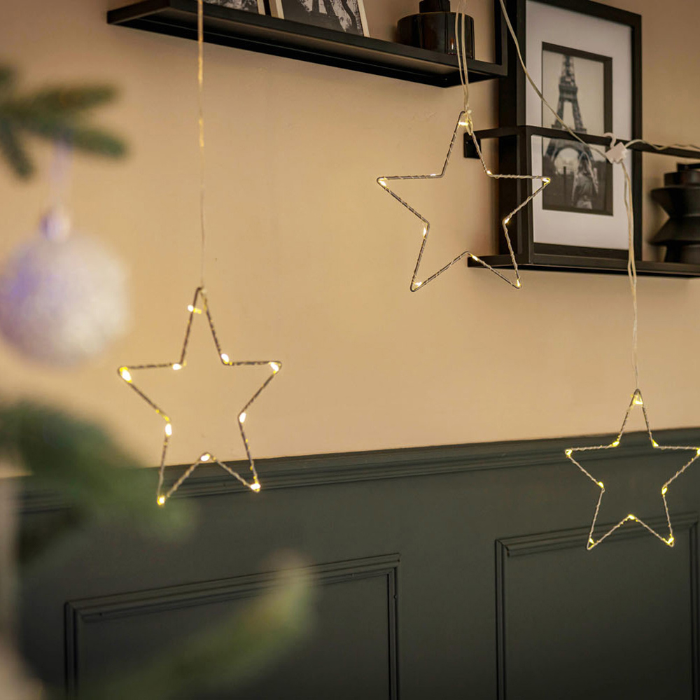 ValueLights IP44 Hanging Star Curtain Light Set of 3 Image 5