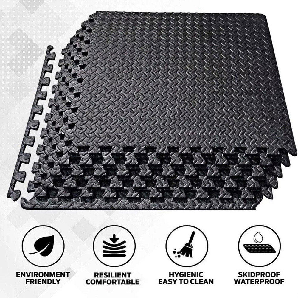 Shatchi Black Interlocking EVA Floor Tiles 60 x 60cm 20 Pack Image 8